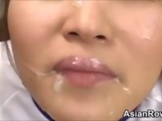 Škaredé ázijské dievča brutally zneužité a cummed na